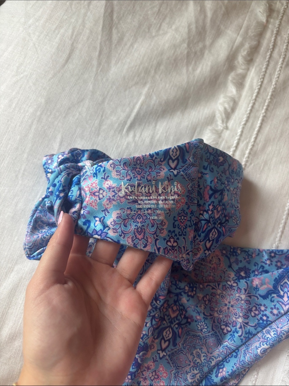 Kulani Kinis Blue and Pink Paisley Bikini Set - Picture 5 of 5